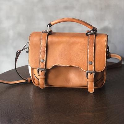 Genuine Leather Vintage Women Messenger Bag Natural Real Cowhide Solid Color Versatile Shoulder & Crossbody Bags