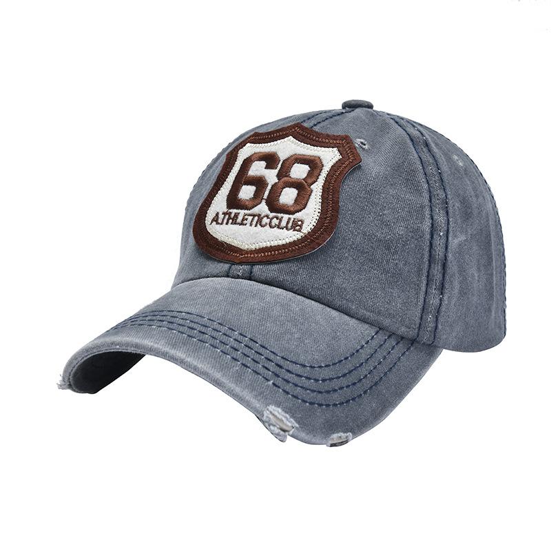

Vintage Washed Cotton Baseball Cap with Fashion 68 Letter Embroidery for Men and Women - Unisex Hip Hop Snapback Hat Sports caps
