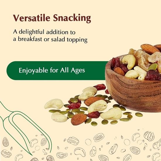Vedaka Nuts, Berries and Seed Mix, 200 Gm Pouch | Almond, Cashew, Cranberry, Amla and Pumpkin Seeds | Healthy Snacking (Previously Kitchen Cheer)