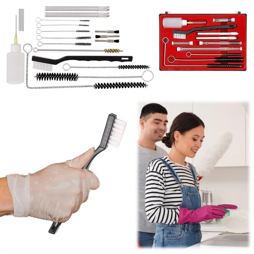 17/23Pcs Storage Case Spray Nozzle Cleaning Brush Set Airbrush Airbrush Maintenance Kit  Air Tools