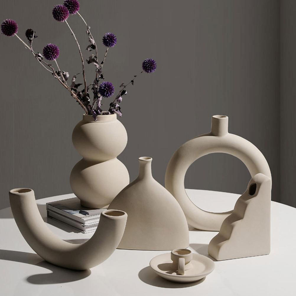 Nordisch Minimalistische Keramikvasen Ornamente Trockenblumenarrangement Fabelhafte Dekoration für Wohnzimmer TV-Schrank Schreibtisch