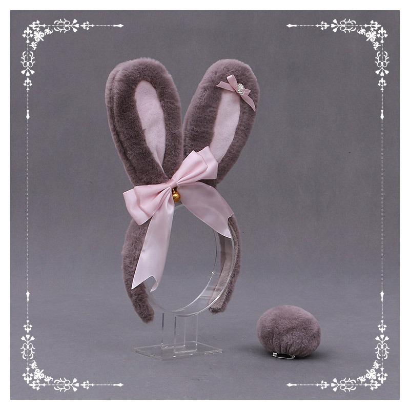 A Lolita Headdress Handmade J Rabbit Ears Lolita Hair Accessories Headband K Handmade Rabbit Ear Headband