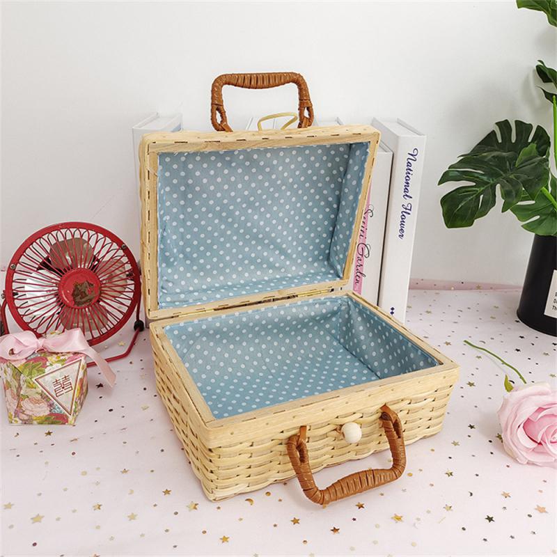 Packing Box Portable Luggage Basket Snack Bread Basket Vintage Cosmetic Storage Box Picnic Laundry Baskets Picnic Box Gift Box
