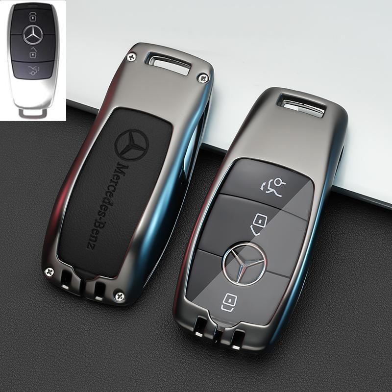 SFX1 Zinc Alloy+Leather Car Key Case Cover for Mercedes Benz 2021 C /S Class W223 W206 S350L S400L S450L S500L Protector