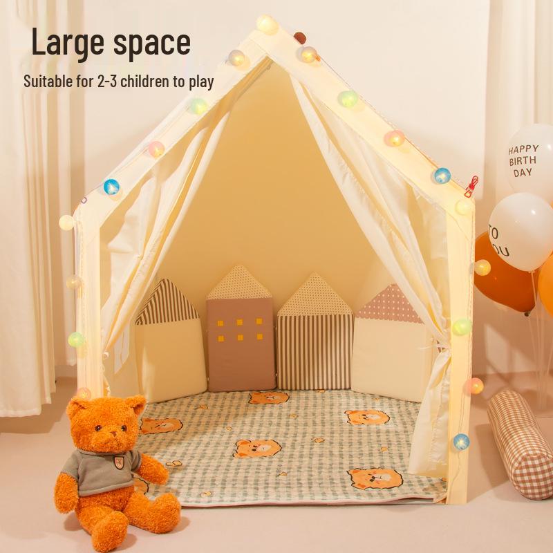 Kids' Indoor Castle Play Tent for Girls & Boys: Princess Room with Separate Beds
