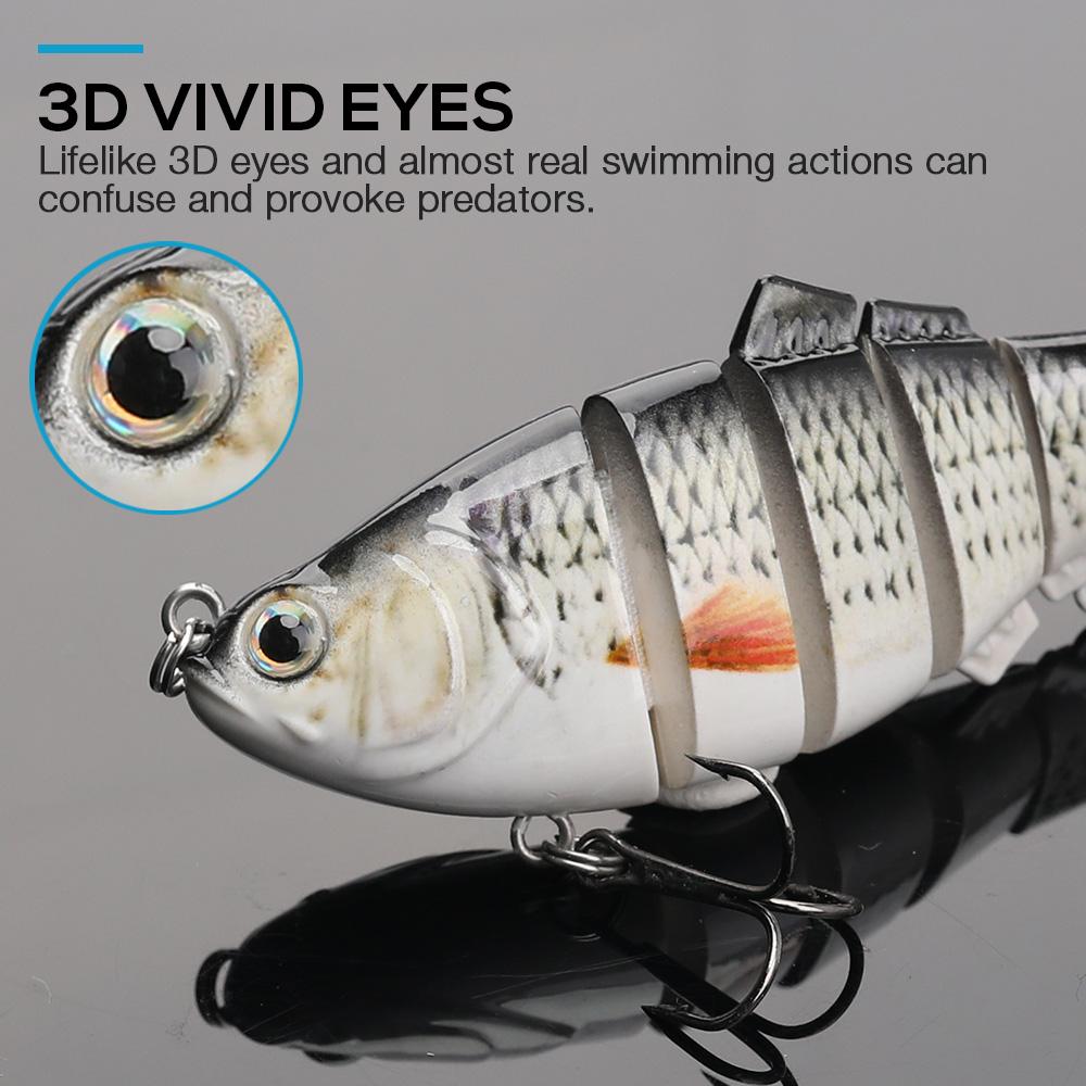 Set of 3 Artificial Baits Kit 10cm 17g Sinking Swimbait Crankbaits Premium Wobbler Lures for Pike Fishing