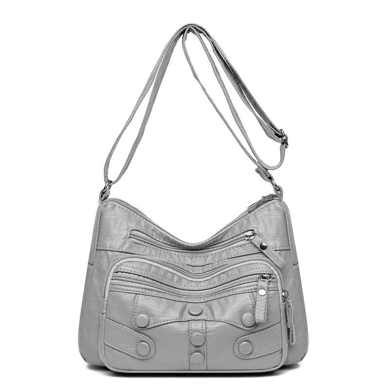 

Женская сумка Сумка через плечо с несколькими карманами Сумка через плечо Mommy Маленькая квадратная сумка серый