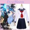 Elegantes Nacht Sakura Rokumi Cosplay Kostüm in Blau Mit Zubehör Für Gaming-Fans