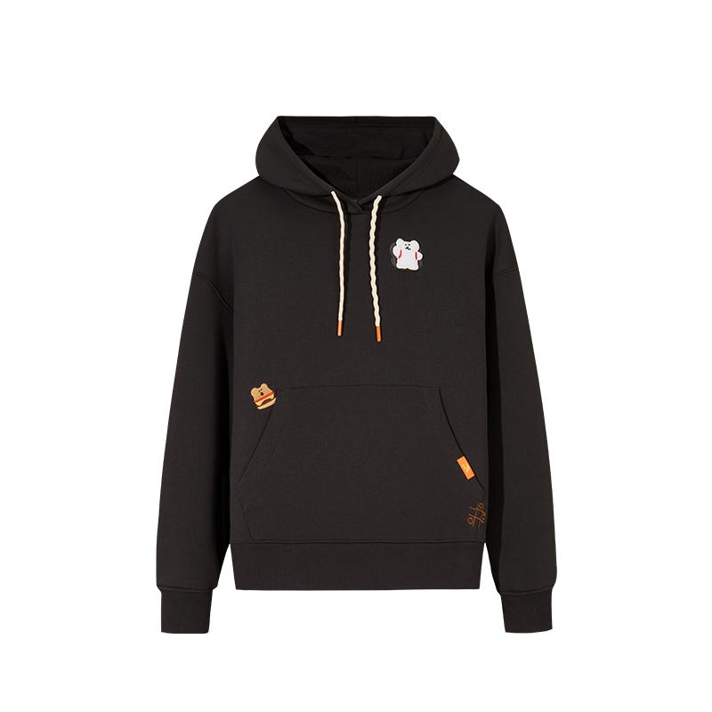 Anta X Daimei Town Collaboration Life Series Hooded Pullover Loose Printed Casual Sweatshirt Women Sweatshirt 162548727-2