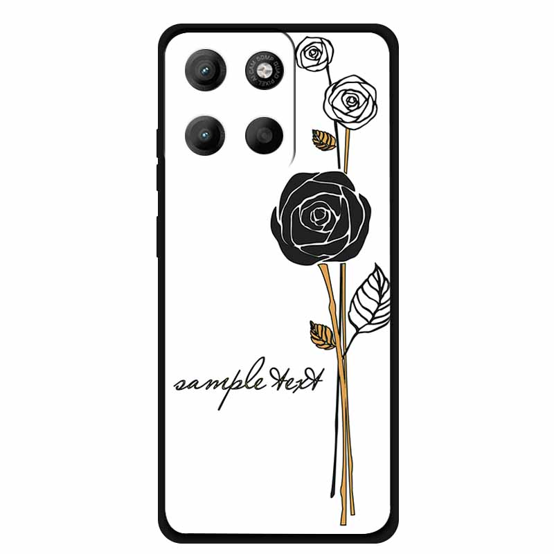 

3D Emboss Case For Motorola X70 Air Phone Case Flowers Black Silicone Soft Back Cover For Moto X70 Air Case X 70 Air Coque Funda Moto X70 Air