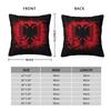 Custom Nordic Retro Albania Flag Cushion Cover For Sofa Velvet Albanian Eagle Throw Pillow Case