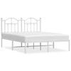 Metal Bed Frame with Headboard White 150x200 cm