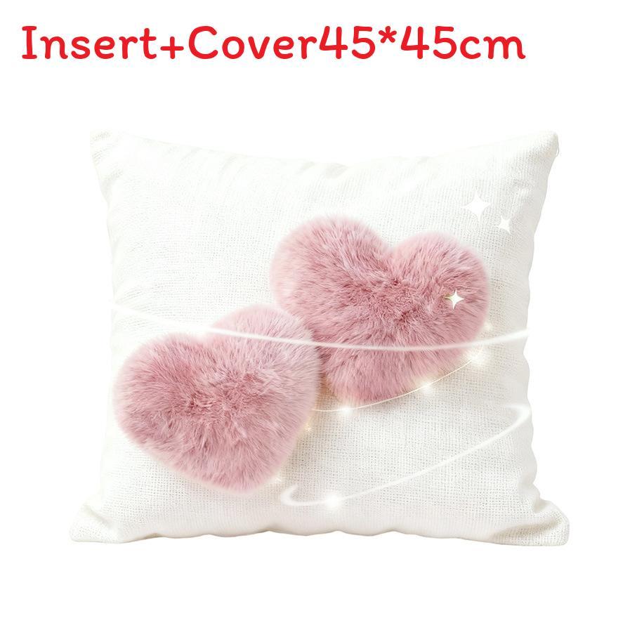 New Chinese Style Heart Decor Cushion Cover With Plush Material For Living Room Gift