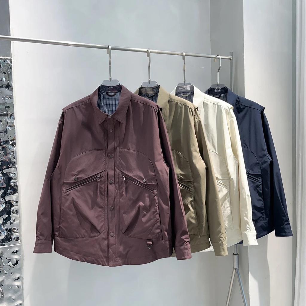 Spring New Fake Two-Piece Designer Lapel Tooling Men'S Shirt Jacket Spring And Autumn Fashion Versatile Top Tide