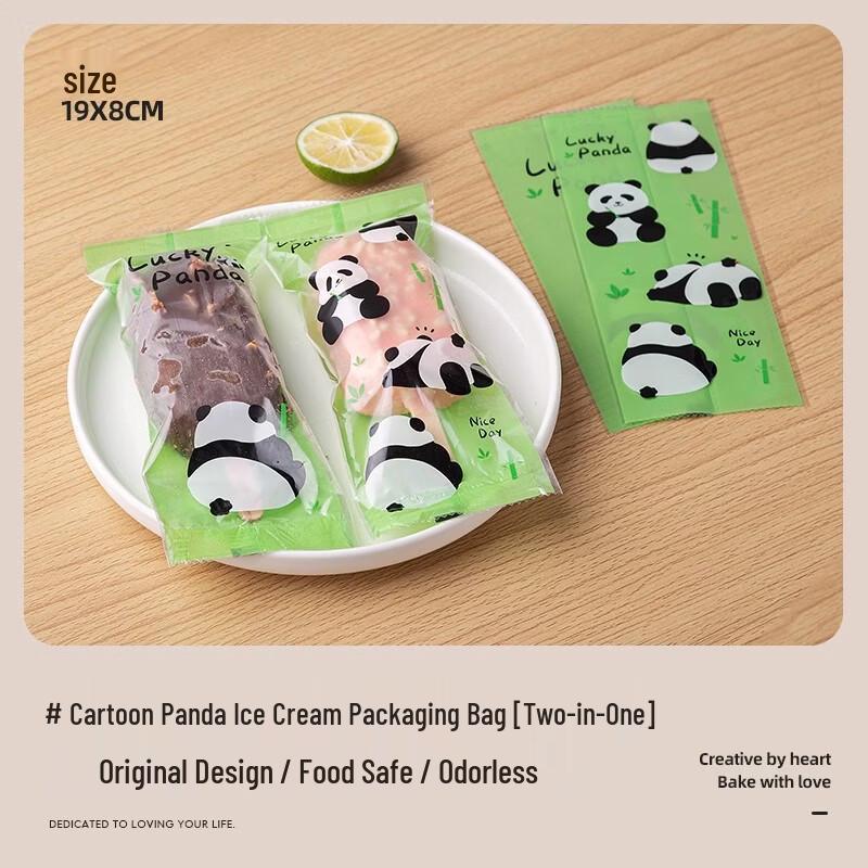 Cartoon Panda Thickened Ice Cream Packaging Bags