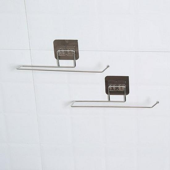 No-Punch 304 Stainless Steel Towel and Rag Holder with Traceless Storage