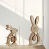 2pcs Wooden Easter Bunny Egg Decorations Easter Bunny Vertical Decorations Easter Wooden Bunny Ornaments For Home Office