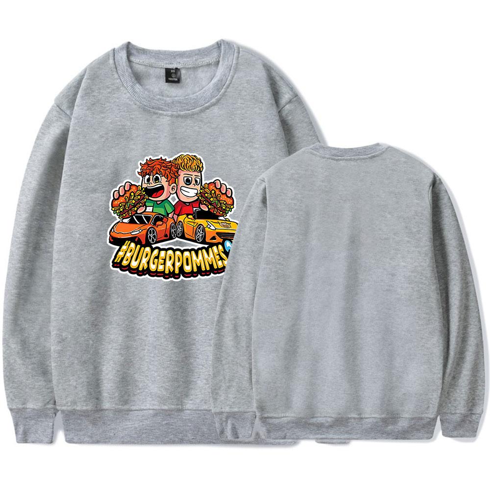 Men's Burgerpommes ICrimax Print Hoodies Round Neck Hooded Sweatshirts Man Pullover Male Top Streetwear Outdoor Tracksuit