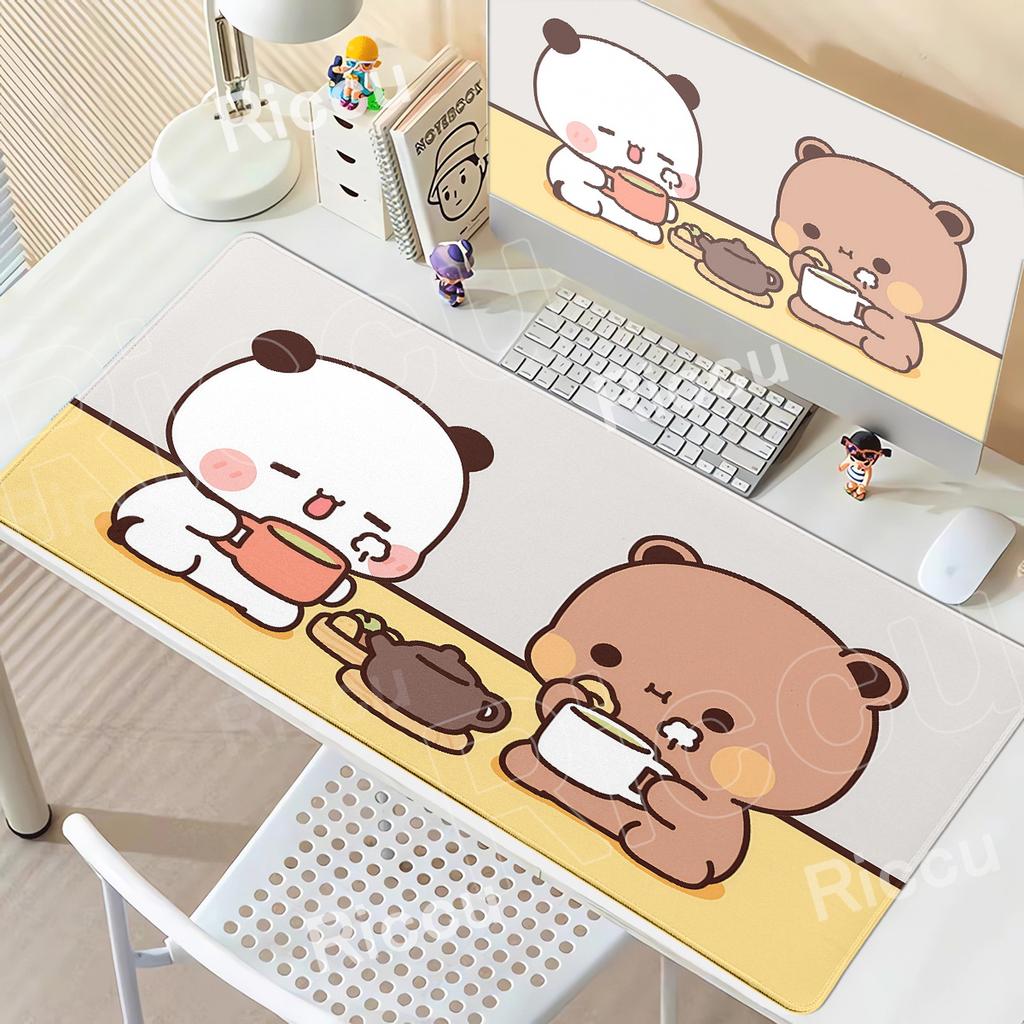 HD Cute BuBu DuDu Cartoon Mouse Pad Large Computer Gaming Stitch Edge Keyboard XXL Rubber Antislip Base PC Accessories Desk mat