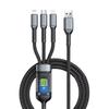 100W Transparent 3-in-1 Fast Charging Cable 6A for Android & Huawei - Braided Design