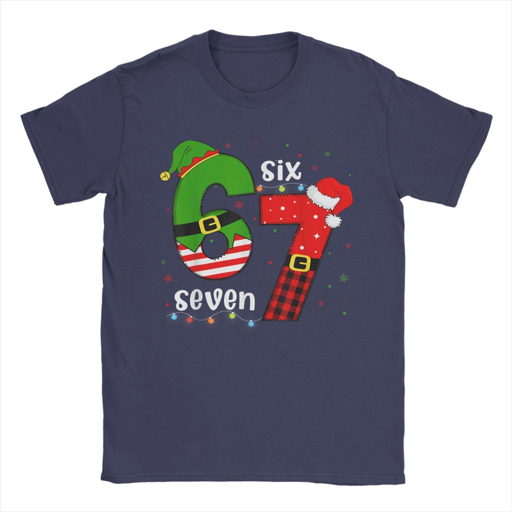 Funny 67 Six Seven Christmas Xmas 6 7 T-Shirt Summer Novelty T-Shirts Cotton O Neck Oversize Tees Short Sleeves Street Tshirt