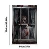 Scary Halloween Curtain Halloween Window Silhouette Decoration Blood Halloween Window Cover Horror Window Poster