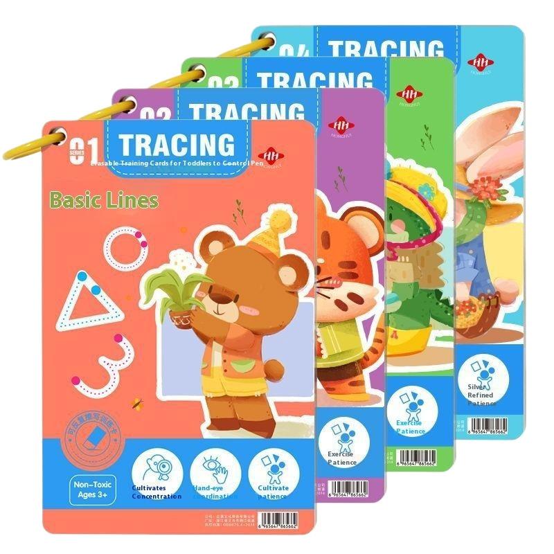 32 Pages Writing Drawing Educational Picture Books Toddler Pen Control Training Workbook Baby Magical Tracing Practice Copybook