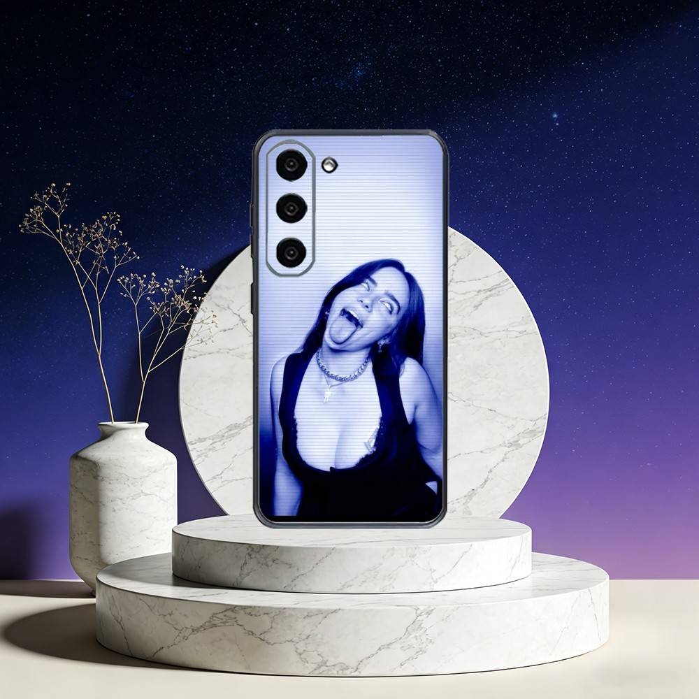 Billie B-BLUE Eilish Singer Phone Case For Samsung Galaxy A73,A72,A71,A70,A53,A52,A51,Others Soft Black Cover