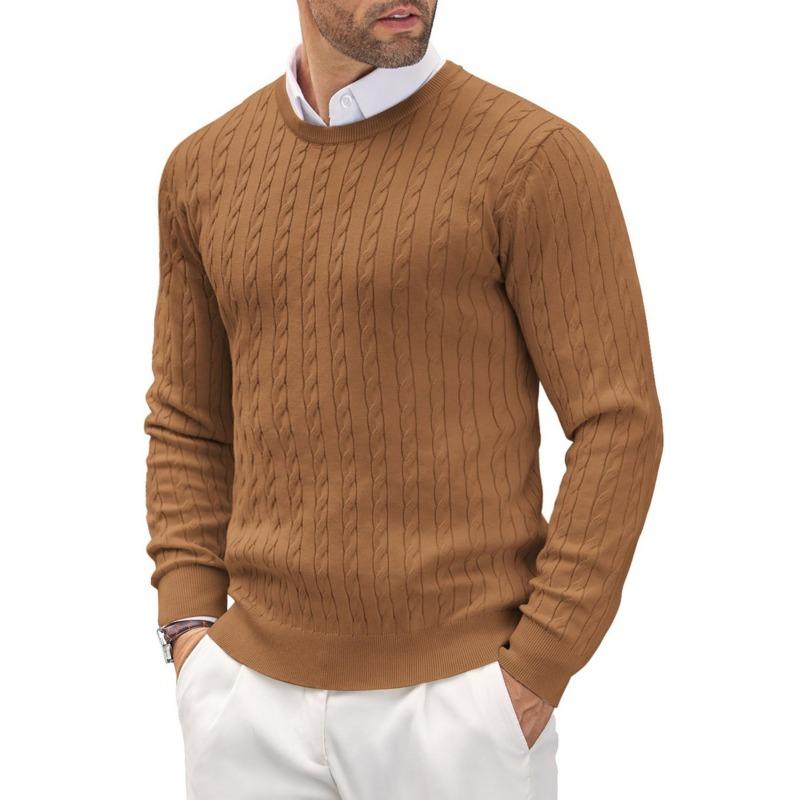 Men's Slim Fit Crew Neck Cable Knit Sweater