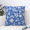 Christmas Snowflake Pillowcase Double-Sided Printing Polyester Cushion Cover Decorative Pillow Case Cover Home Square 40X40Cm