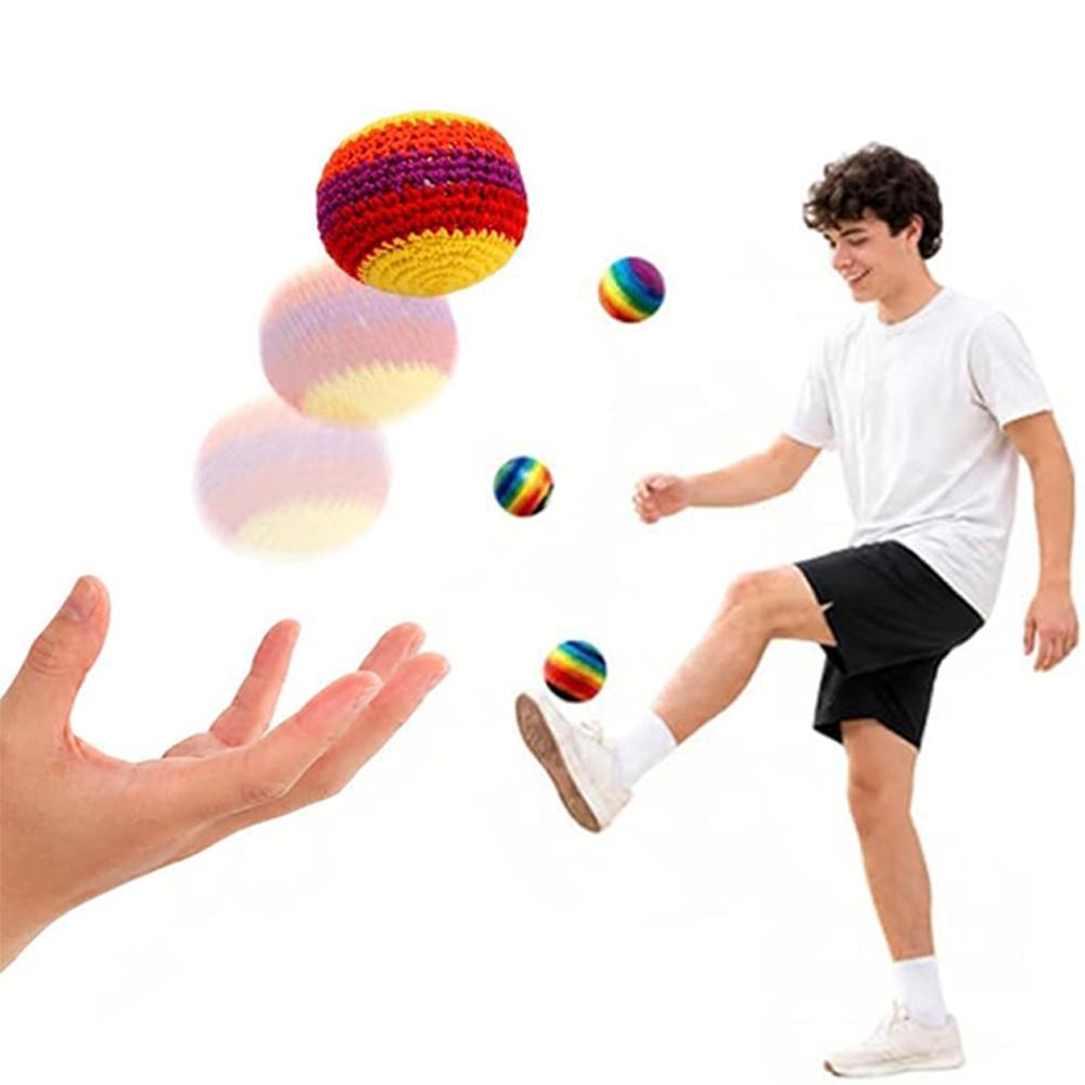 Crochet Footbag Set 6pcs for Outdoor Games Parties Playground