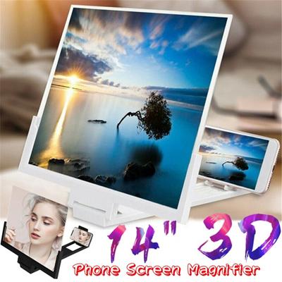 8.2/14 Inch Mobile Phone Screen Amplifier Magnifying Glass Foldable Phone Bracket 3D Video Screen Amplifier Folding Enlarged Expander Stand