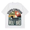 Vintage Stupid Canadian Wolf Bird Funny Meme T Shirt Unisex Women Casual Cotton Oversize Tshirt Summer Loose Short Sleeve Tees