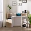 Computer Desk with 2 Drawers, Desk with Storage, 137 x 55 x 92 cm, Open Shelves and Shelf