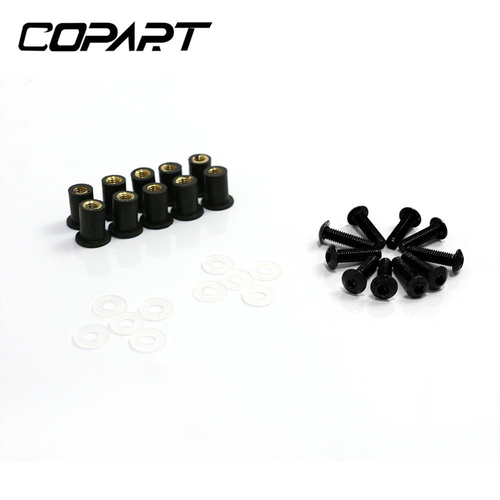 10Pcs M5X15mm Windshield Windscreen Bolts Fairing Screw Nut Fastener For Suzuki GSXR GSX-R600 750 1000 HONDA BMW KAWASAKI SUZUKI