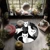 Black & White Cats Pattern Round rug,Carpet Rug for Living Room Bedroom Playroom ,Non-slip Floor Mat,Holiday Gifts and Birthday Gifts.