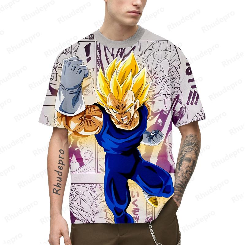 Anime Men's Streetwear Dragon ball T-Shirt Goku Super Saiya Clothing Tops Children's Harajuku Style Shirts 2024 Trend