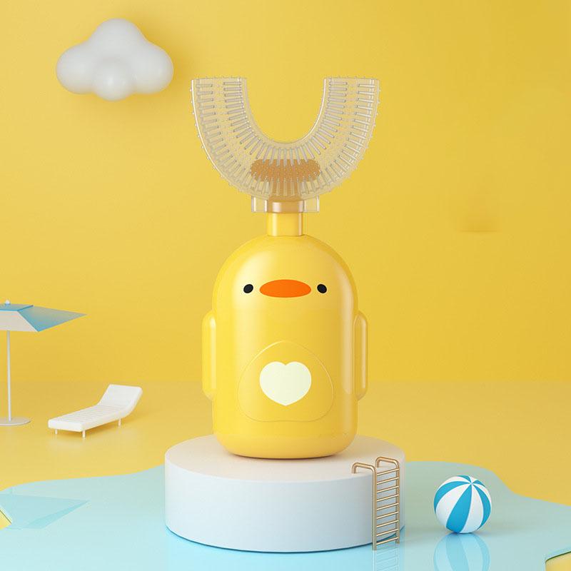 Mignon Cartoon Duck 360 Degres En Forme De U Pour Enfants Brosse A Dents Bebe 2 6 12 Ans Enfant Soft U Brosse A Dents En Silicone De Qualite Alimentaire Dents Propre Acheter A