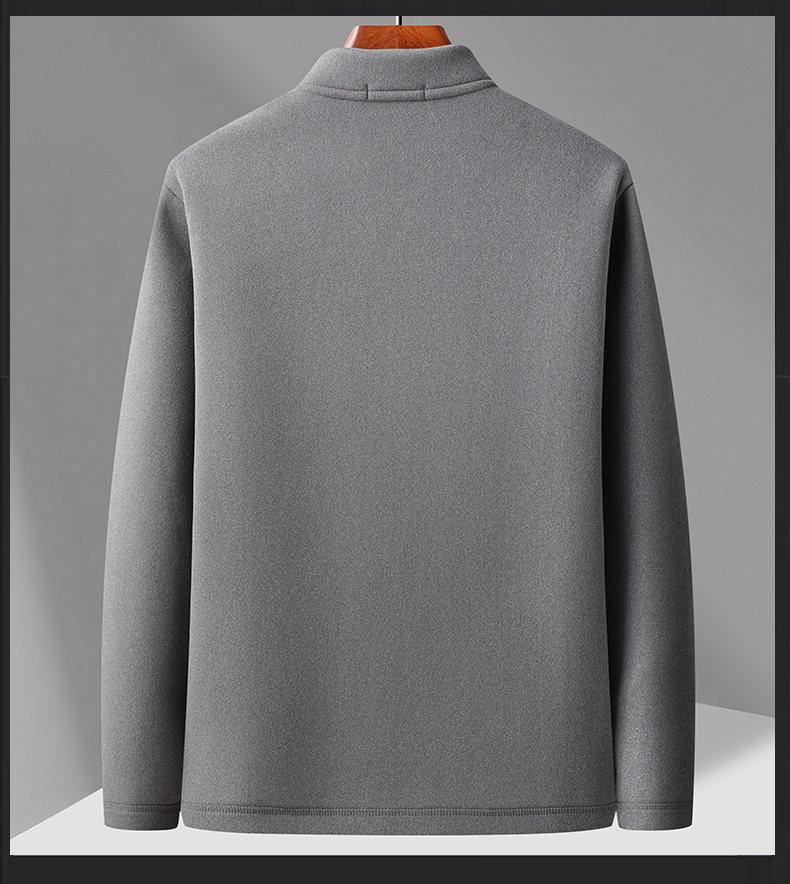 Men's Plus Velvet Cardigan: Warm, Loose-Fit Jacket for Middle-Aged and Elderly Dads