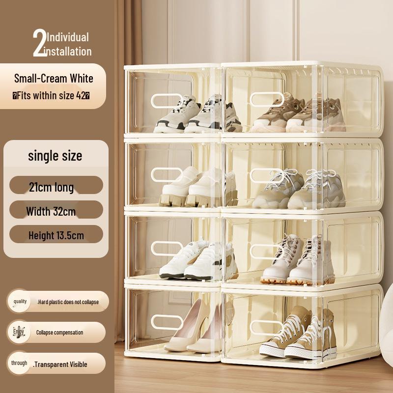 

Stackable Transparent Plastic Shoe Box: Dustproof, Multi-layer, Space-saving Cabinet for Home Use 32