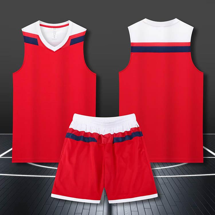 

New Basketball Jersey Set Printing Student Sports Children S Training Jersey Adult Game Jersey Men S And Women S Summer 3XS красный