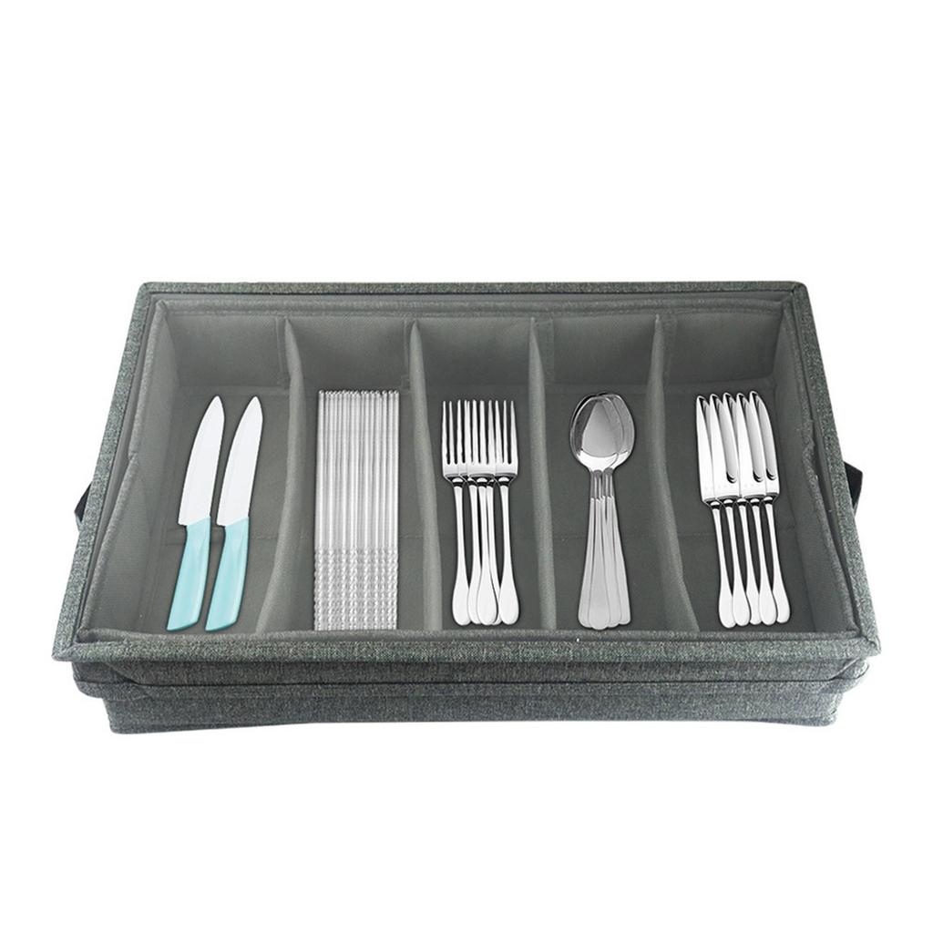Flatware Storage Case Tableware Organizer Large Capacity Multifunction Utensil Holder