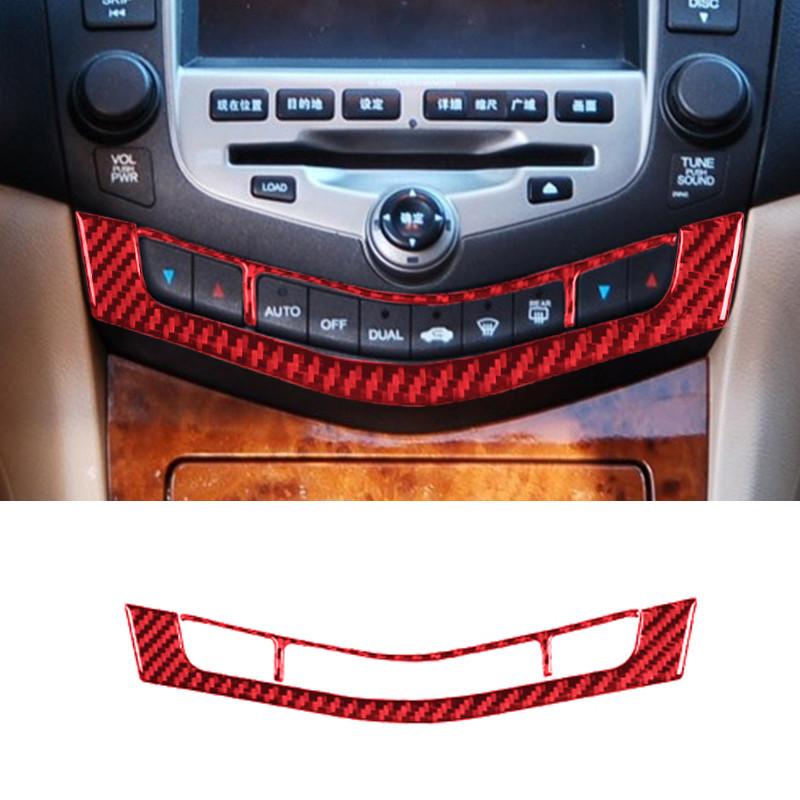 

Кнопка управления центральной консолью автомобиля, наклейка из углеродного волокна для Honda Accord Sedan 2003 2004 2005 2006 красный