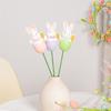 Easter Bunny Picks with Pastel Eggs DIY Floral Arrangement Decor Cute Spring Party Decoration Reusable Craft Accessories for Home Centerpiece