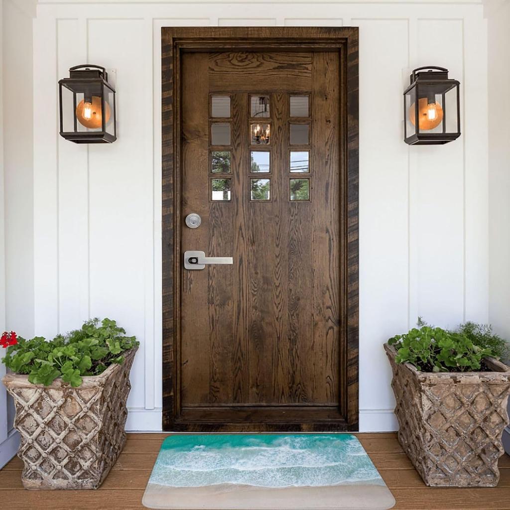 Nautical Coastal Beach Waves Entrance Doormat Home Decor Kitchen Hallway Balcony Rugs Bathroom Anti-slip Mat Foot Pad