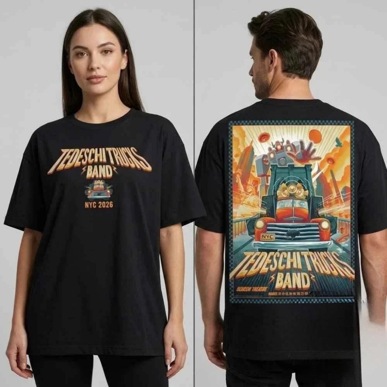 

Tedeschi Trucks 2026 Tour T-shirt Lighthouse Theater Concert T-shirt Retro Men s and Women s T-shirt Fan Printed Casual T-shirt S чёрный