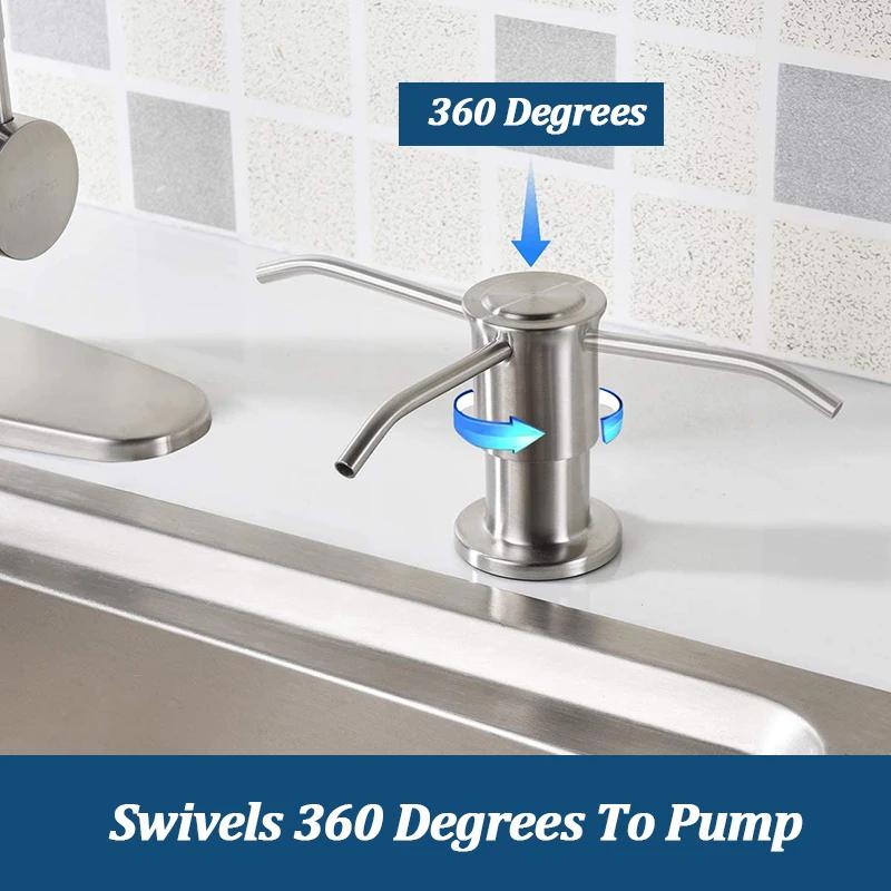 Kit de tube d'extension pour distributeur de savon en acier inoxydable, distributeur de savon liquide pour évier de cuisine, pompe à pression manuelle pour détergent et lotion de salle de bain