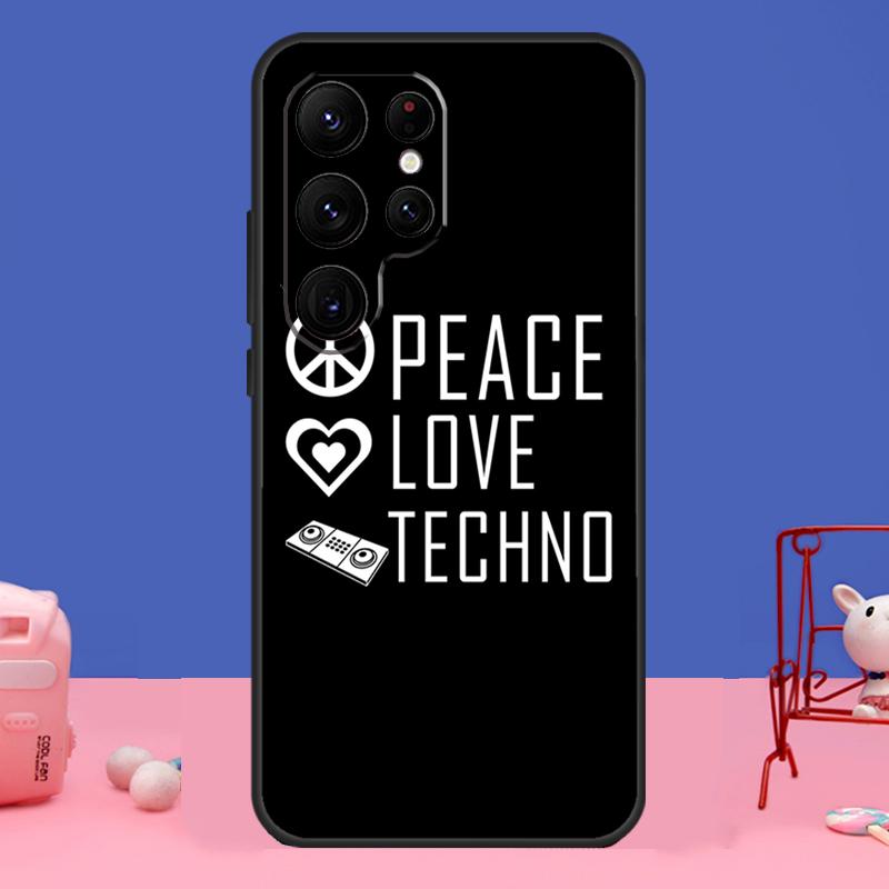 Love Techno Music Quotes Cover For Samsung Galaxy S24 S23 S22 S21 S20 FE Ultra Plus S8 S9 S10 Note 10 20 Ultra Case