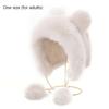 Cute Warm Winter Plush Hat Bear Ear Thickened Ear Protection Hat Wool Soft Fluffy Bucket Hat Women