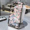 Pink small floral application iPhone17promax Apple 16 mobile phone case 14/13 fine hole 15ins wind soft case